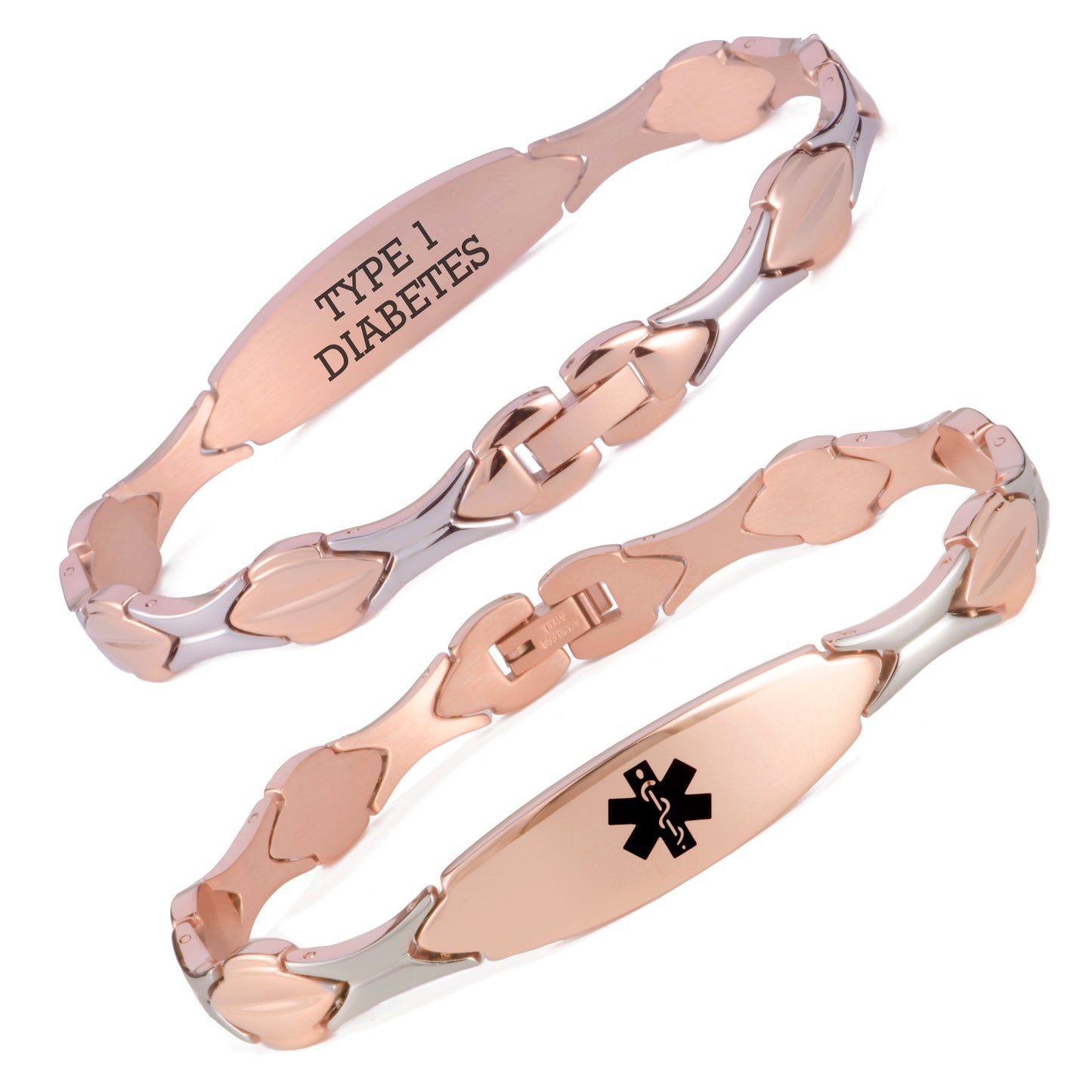 Stainless Steel Fashion Medical Id Bracelet For Women with pre-engraving medical conditions