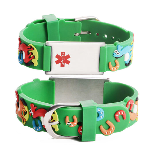 Custom engraving medical id bracelets for kids -Horse
