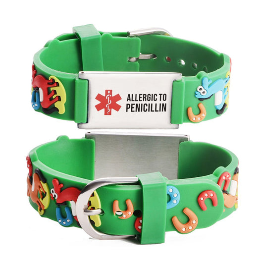 Allergic to Penicillin Alert Bracelet for kids-Carousel