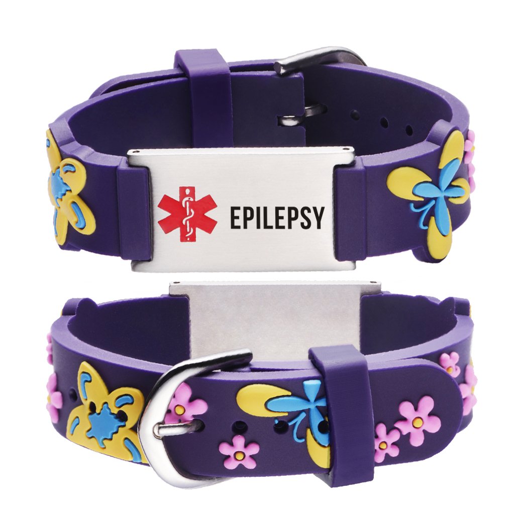 EPILEPSY bracelets for Girls-Purple butterfly