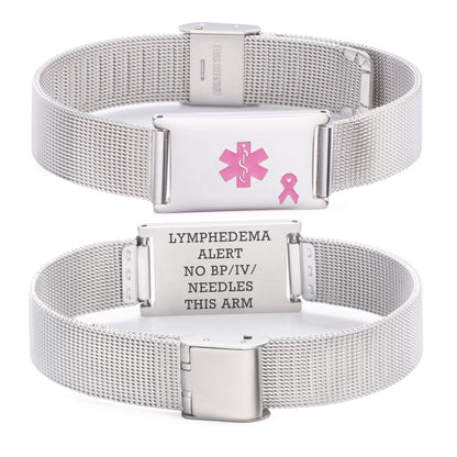 Lymphedema Alert  Medical ID Alert Bracelet for Breast Cancer