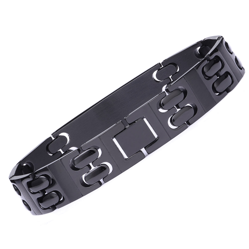 Warriors Stainless Steel Carbon Fiber Medical id Bracelet for Men-Free Engraving