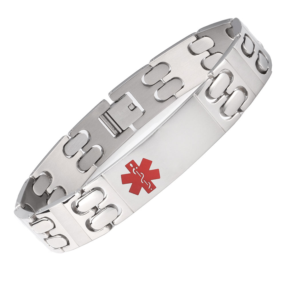 Titanium Medical id Bracelets for Men Free Engraving Emergency Medical alert Bracelets