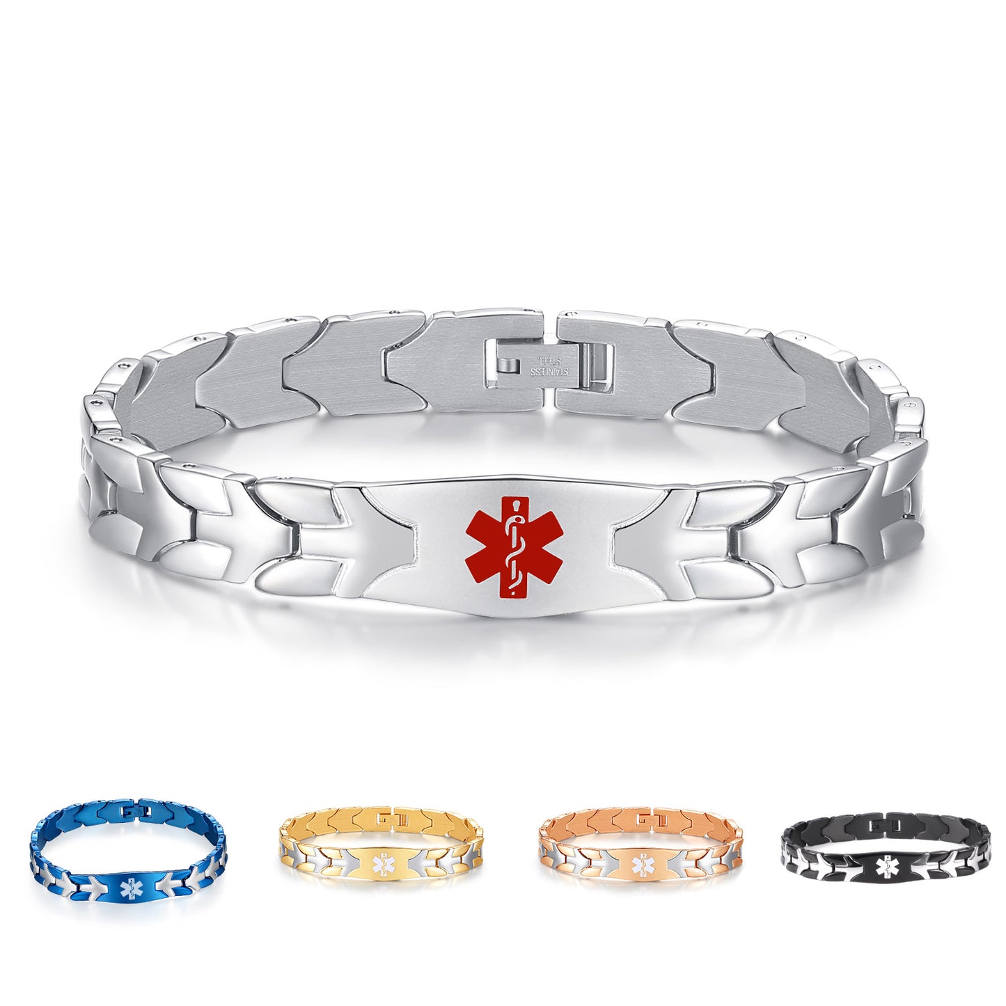 Stainless steel Flying fish Medical Alert Bracelets for men with Free Engraving