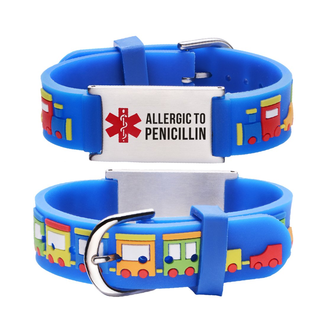 Allergic to Penicillin Alert Bracelet for kids-Small train