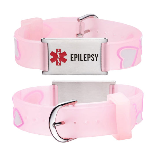 EPILEPSY bracelets for kids-Pink Heart
