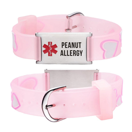 Peanut Allergy bracelets for kids-Pink Heart