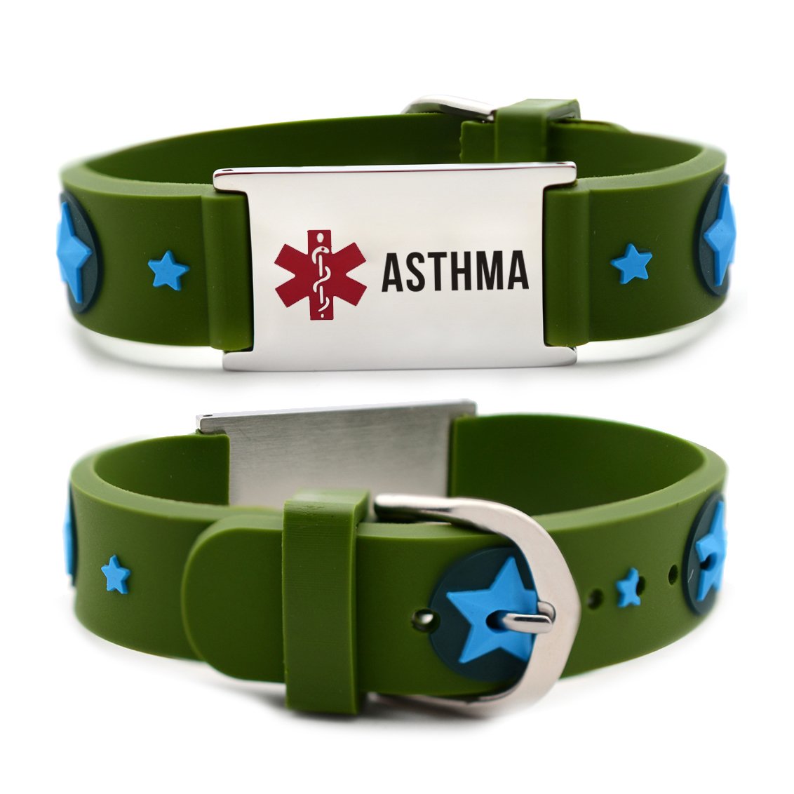 ASTHMA bracelets for kids-Green american star