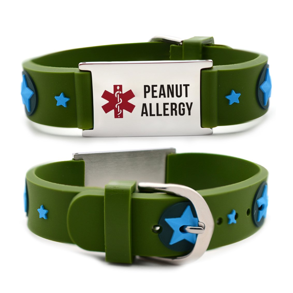 Peanut Allergy bracelets for kids-Green american star