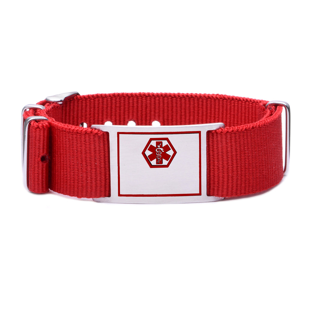 Adjustable Canvas Sports Medical Alert id Bracelet for Boy and gilr