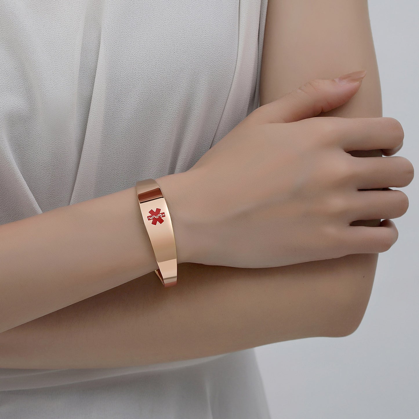 Free Engraving Medical Alert Bracelets Bangle for Women stainless steel cuff medical id bracelets