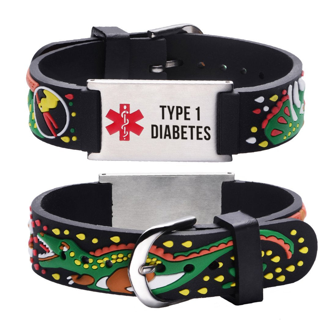 Type 1 Diabetes bracelets for kids-JURASSIC