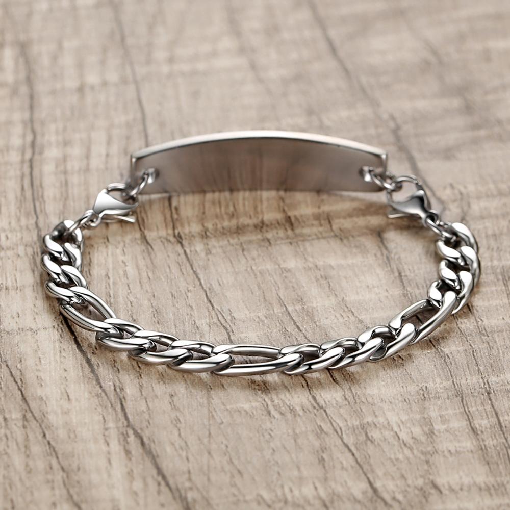 Interchangeable Medical Alert Bracelets for women men with Stainless Steel Figaro Chain