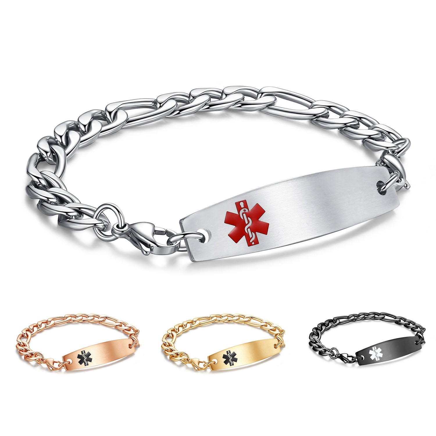 Custom Engraved Medical ID Bracelet For hotsell Women and ID Necklace, Stainless Steel, BD-(i1R-Ai4)--(P1-N27)