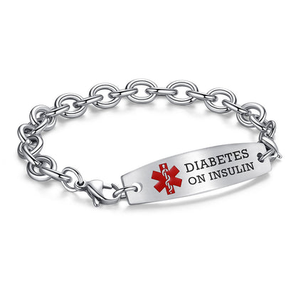 Interchangeable medical alert bracelets for men women Stainless steel Cable Chain Medical bracelets