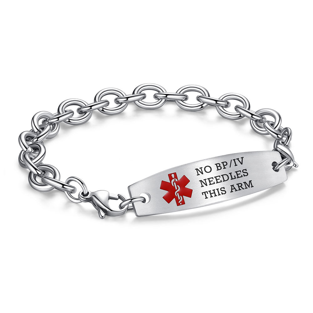 Interchangeable medical alert bracelets for men women Stainless steel Cable Chain Medical bracelets