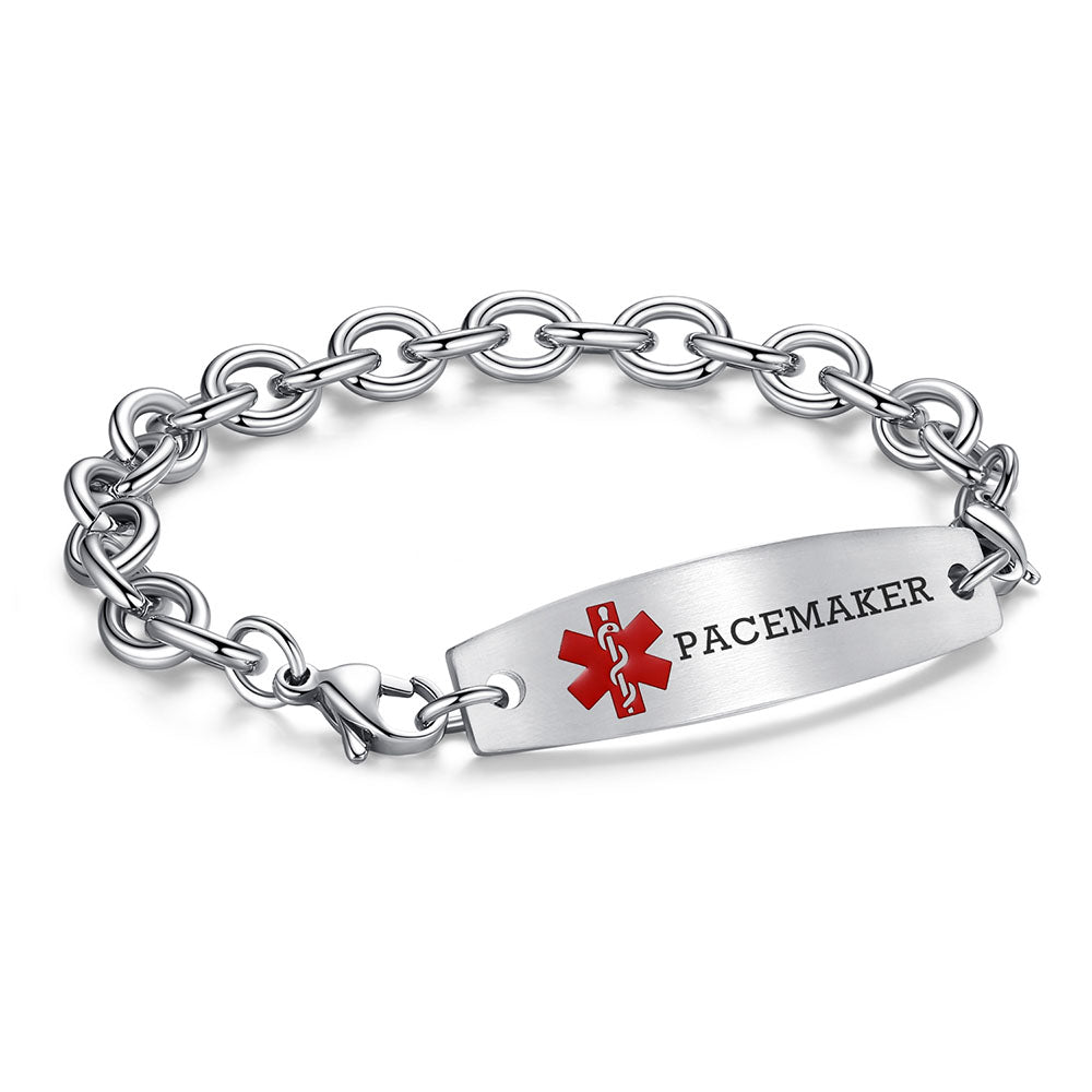 Interchangeable medical alert bracelets for men women Stainless steel Cable Chain Medical bracelets