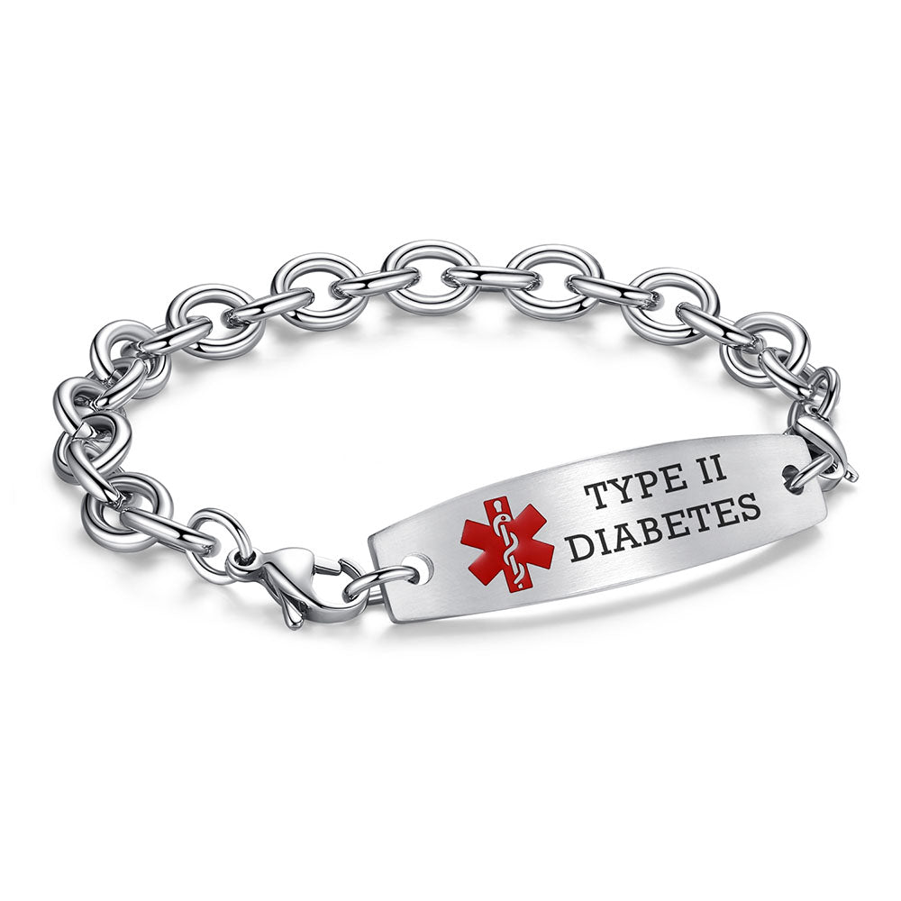 Interchangeable medical alert bracelets for men women Stainless steel Cable Chain Medical bracelets