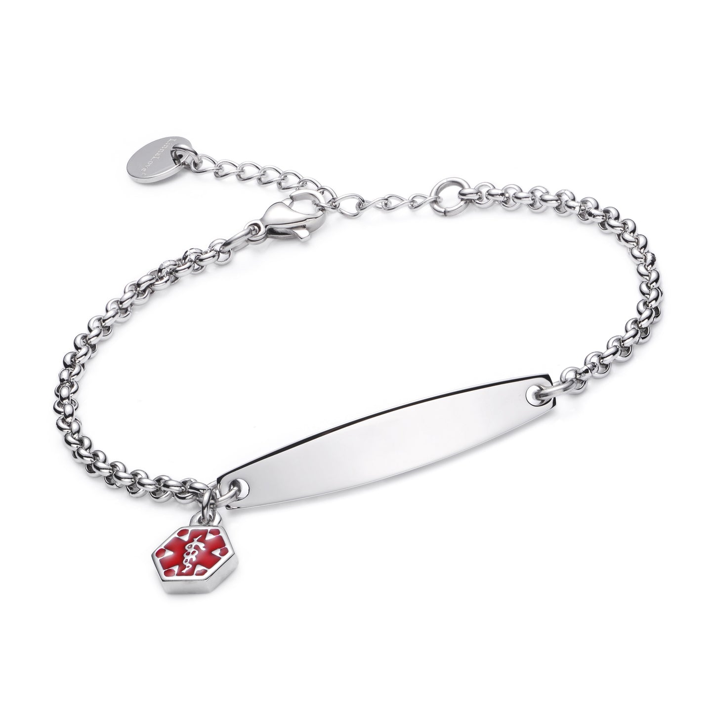 SIMPLE ROLO CHAIN MEDICAL ID BRACELET FOR WOMEN