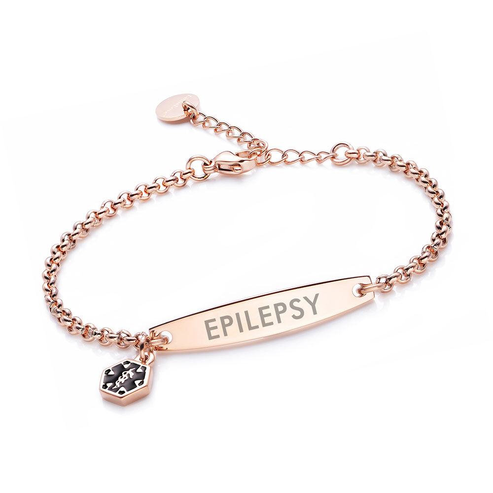 SIMPLE ROLO CHAIN MEDICAL ID BRACELET FOR WOMEN & GIRL