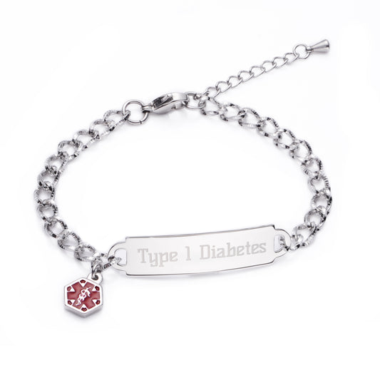 SHINING DIAMOND CUTTING Type 1 diabetes BRACELET FOR WOMEN & GIRLS