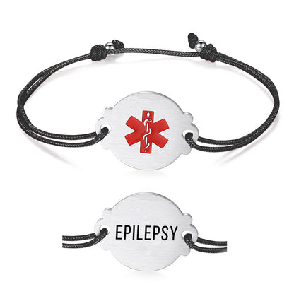 Handmade Adjustable Cord Medical Alert Bracelets for Women