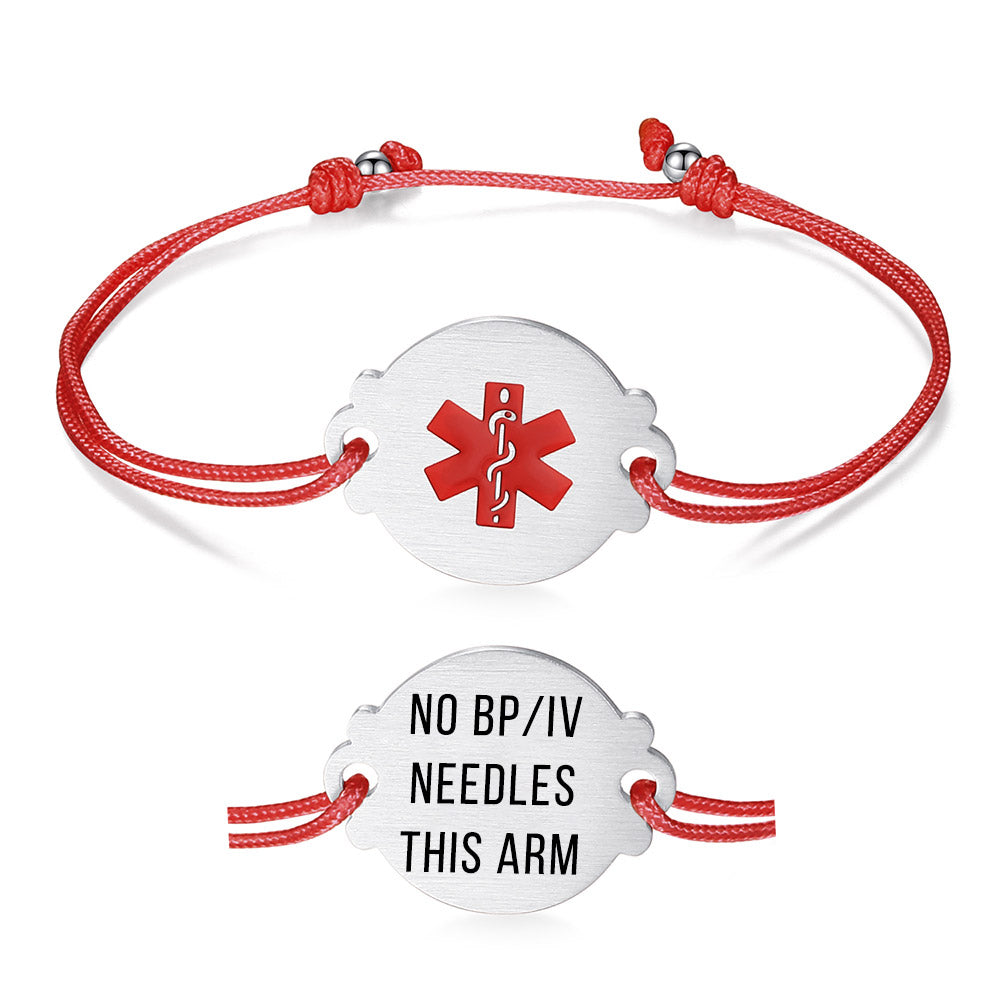 Handmade Adjustable Cord Medical Alert Bracelets for Women