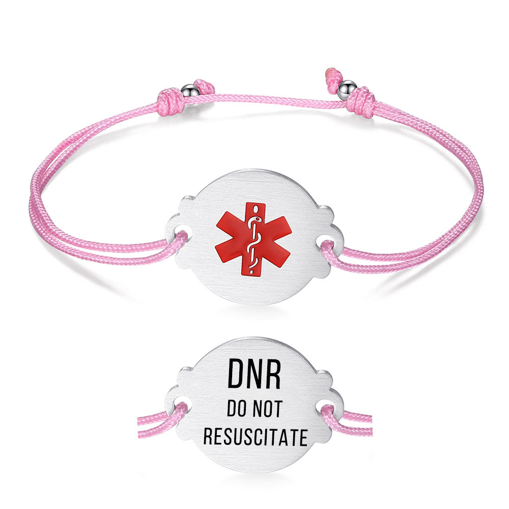 Handmade Adjustable Cord Medical Alert Bracelets for Women