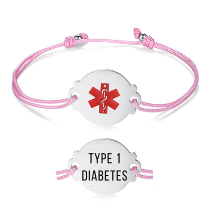 Handmade Adjustable Cord Medical Alert Bracelets for Women