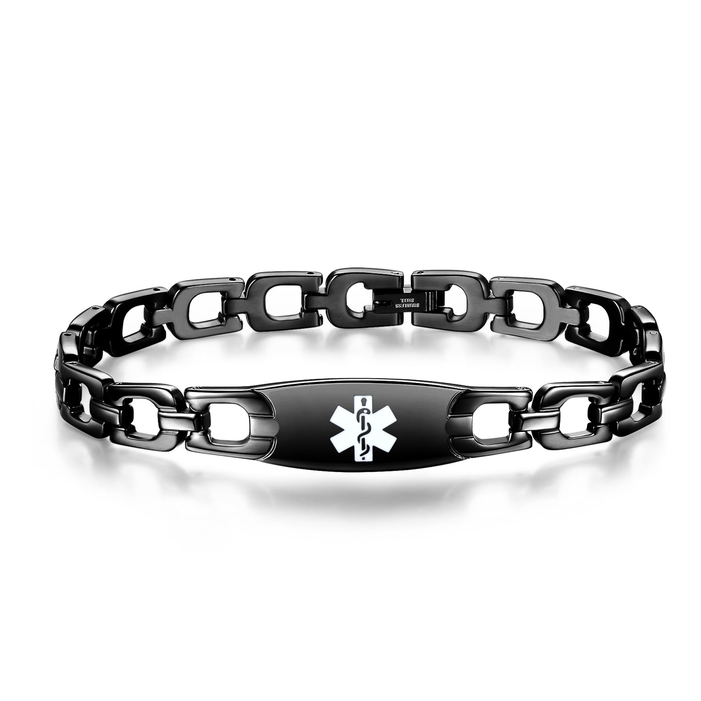 Stainless Steel Horseshoe Medical Alert Bracelets for Women by LinnaLove