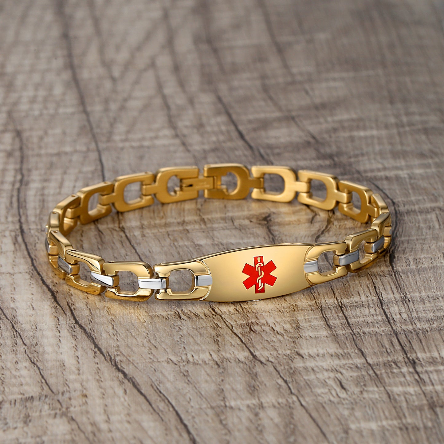 Stainless Steel Horseshoe Medical Alert Bracelets for Women by LinnaLove