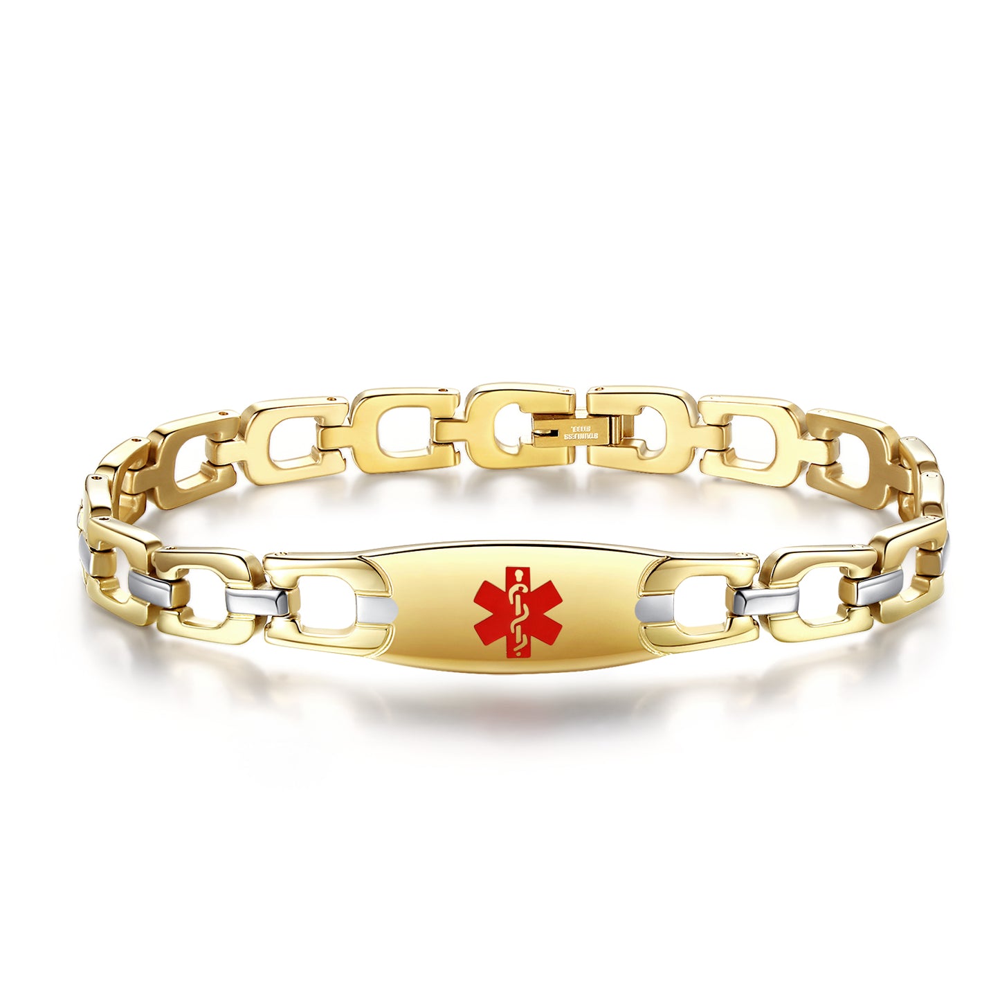 Stainless Steel Horseshoe Medical Alert Bracelets for Women by LinnaLove