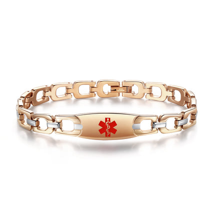 Stainless Steel Horseshoe Medical Alert Bracelets for Women by LinnaLove