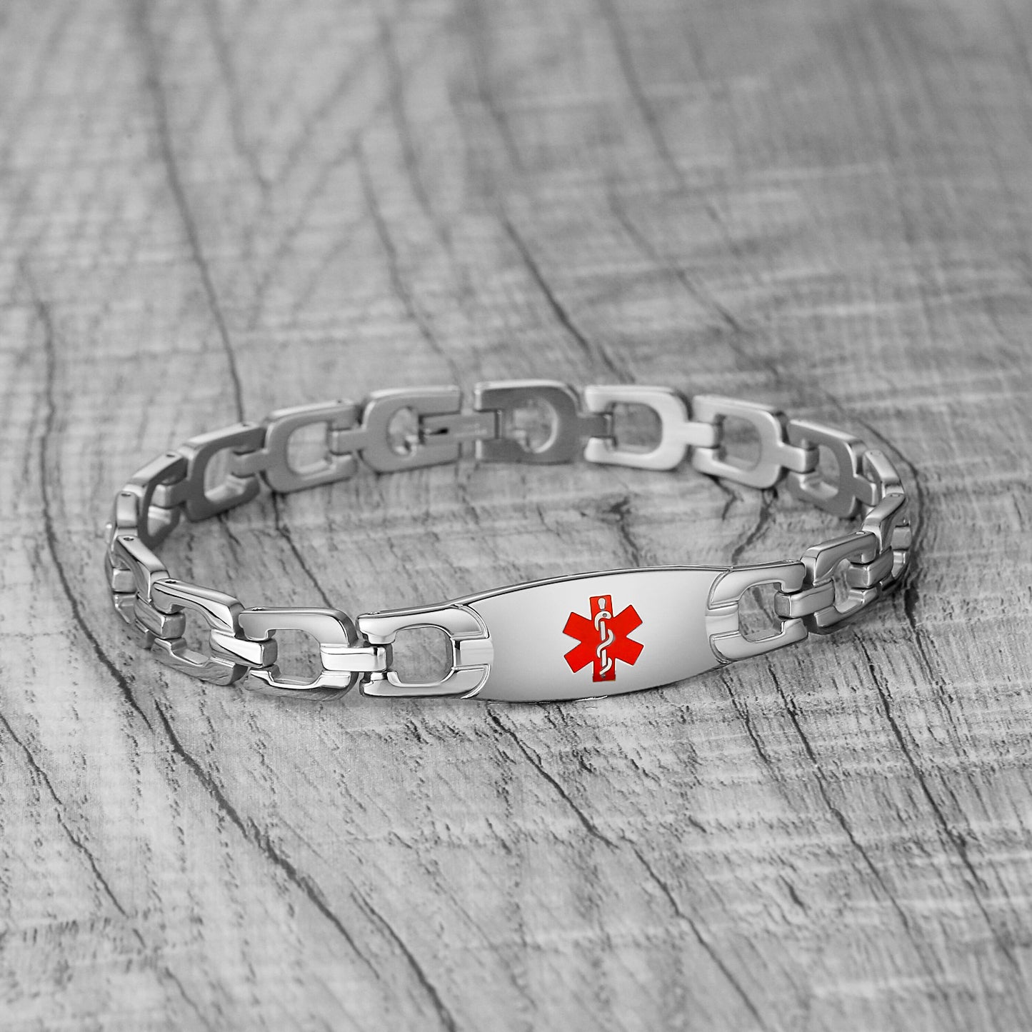 Stainless Steel Horseshoe Medical Alert Bracelets for Women by LinnaLove