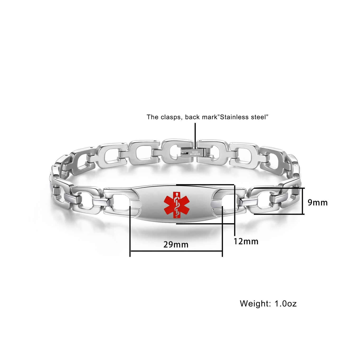 Stainless Steel Horseshoe Medical Alert Bracelets for Women by LinnaLove