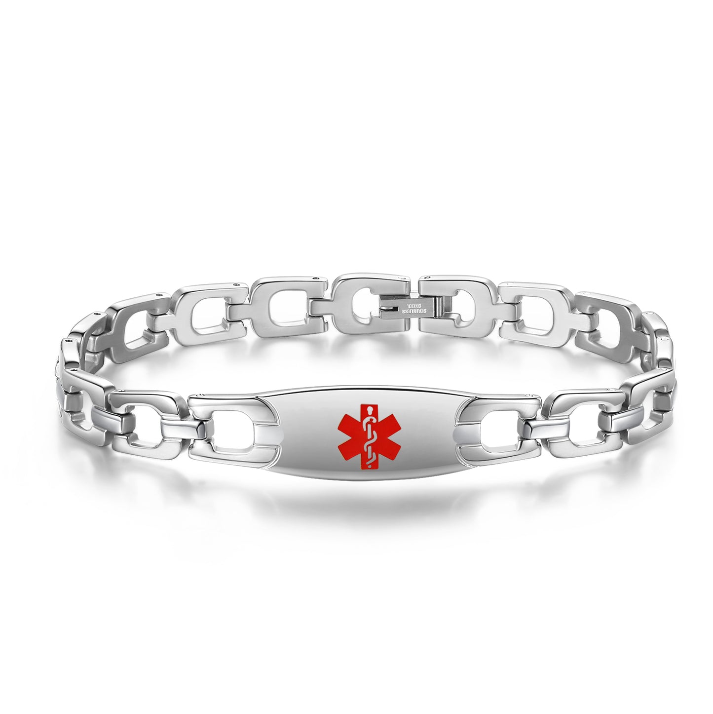 Stainless Steel Horseshoe Medical Alert Bracelets for Women by LinnaLove