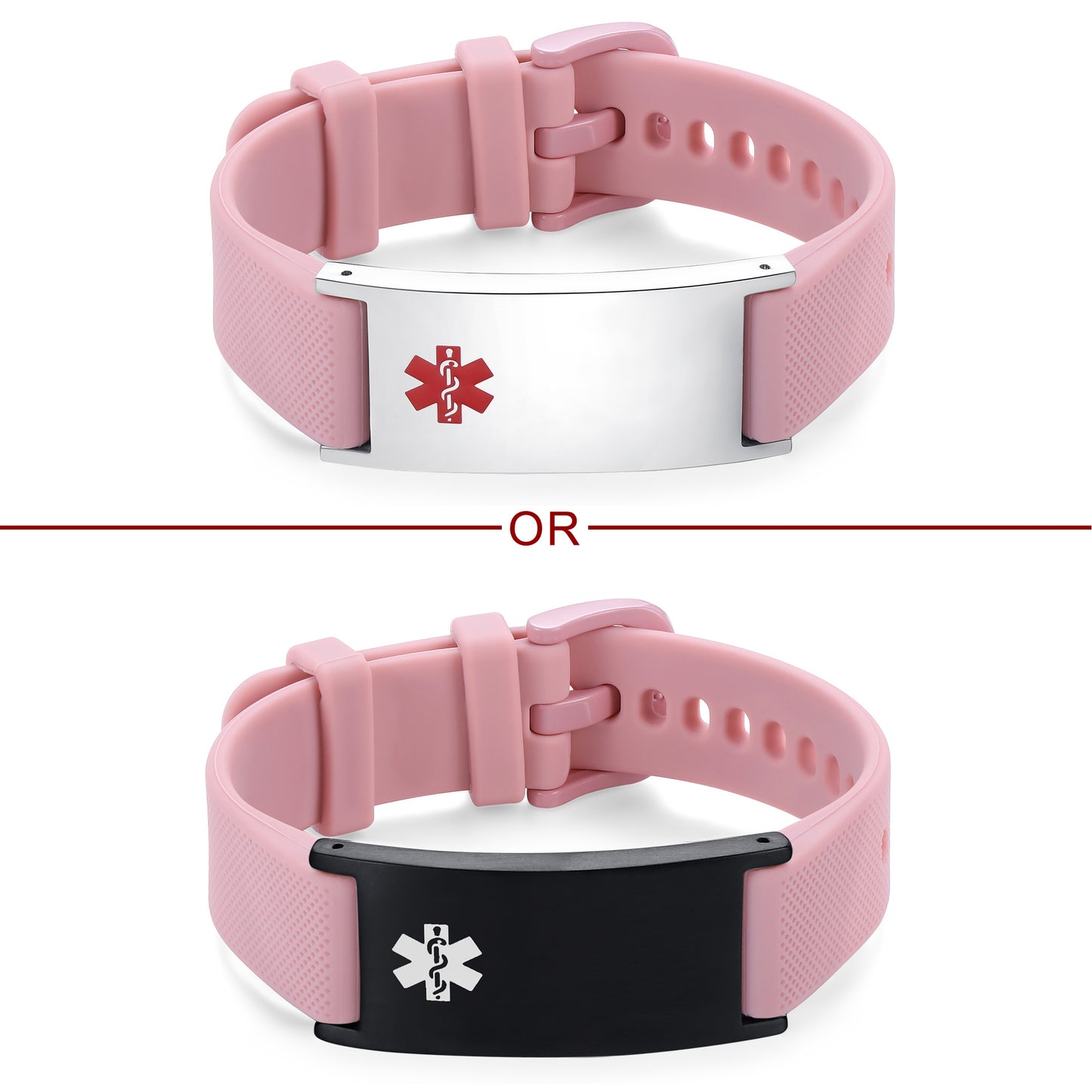 Personalized Silicone Medical Alert Bracelets Waterproof Sport ID Bracelets for Men Women