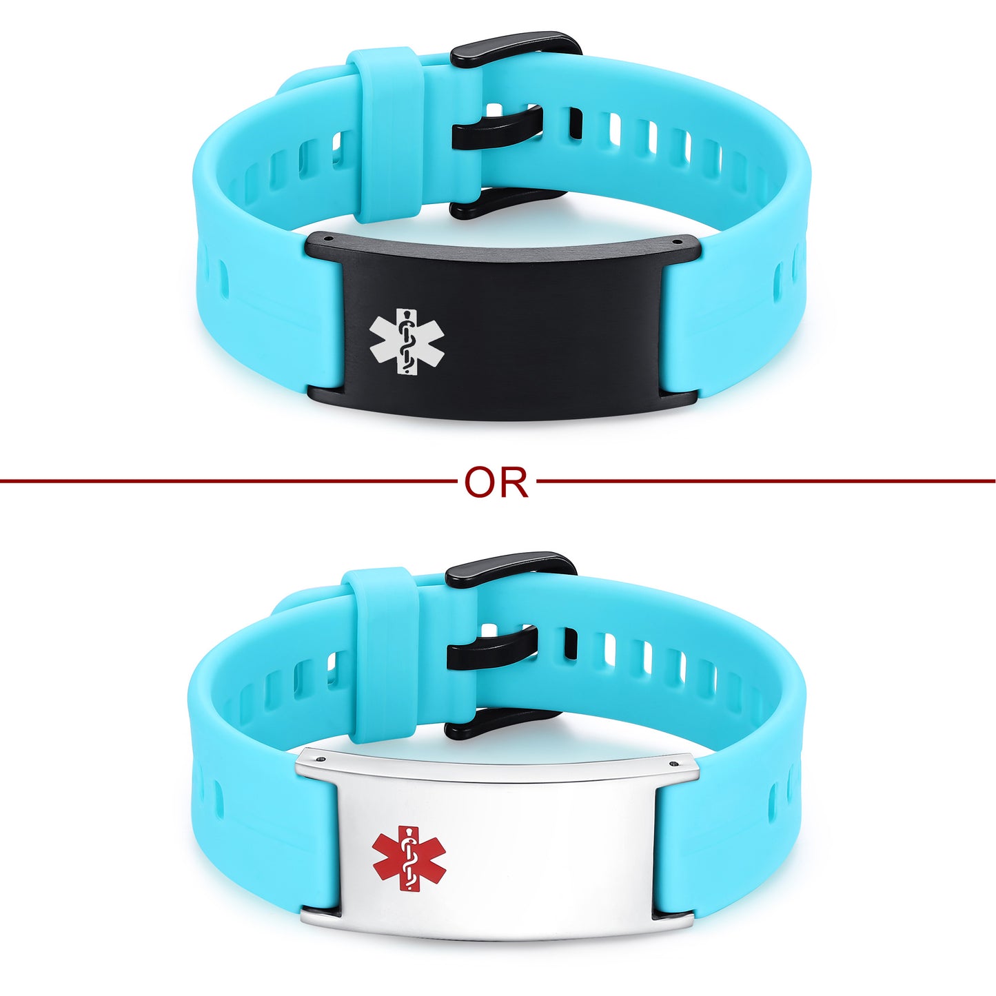 Personalized Silicone Medical Alert Bracelets Waterproof Sport ID Bracelets for Men Women