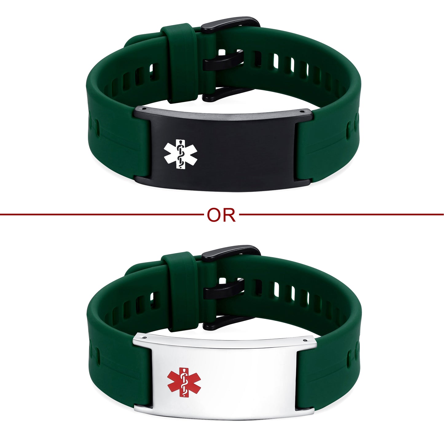 Personalized Silicone Medical Alert Bracelets Waterproof Sport ID Bracelets for Men Women