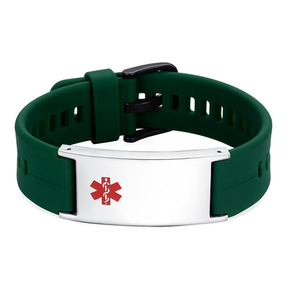 Custom Silicone Medical Alert Bracelet – Personalized Engraved, Waterproof, For Men & Women
