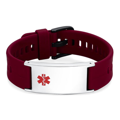 Personalized Silicone Medical Alert Bracelets Waterproof Sport ID Bracelets for Men Women