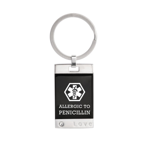 Stainless steel Medical alert id Key chain for Allergic to Penicillin(920)