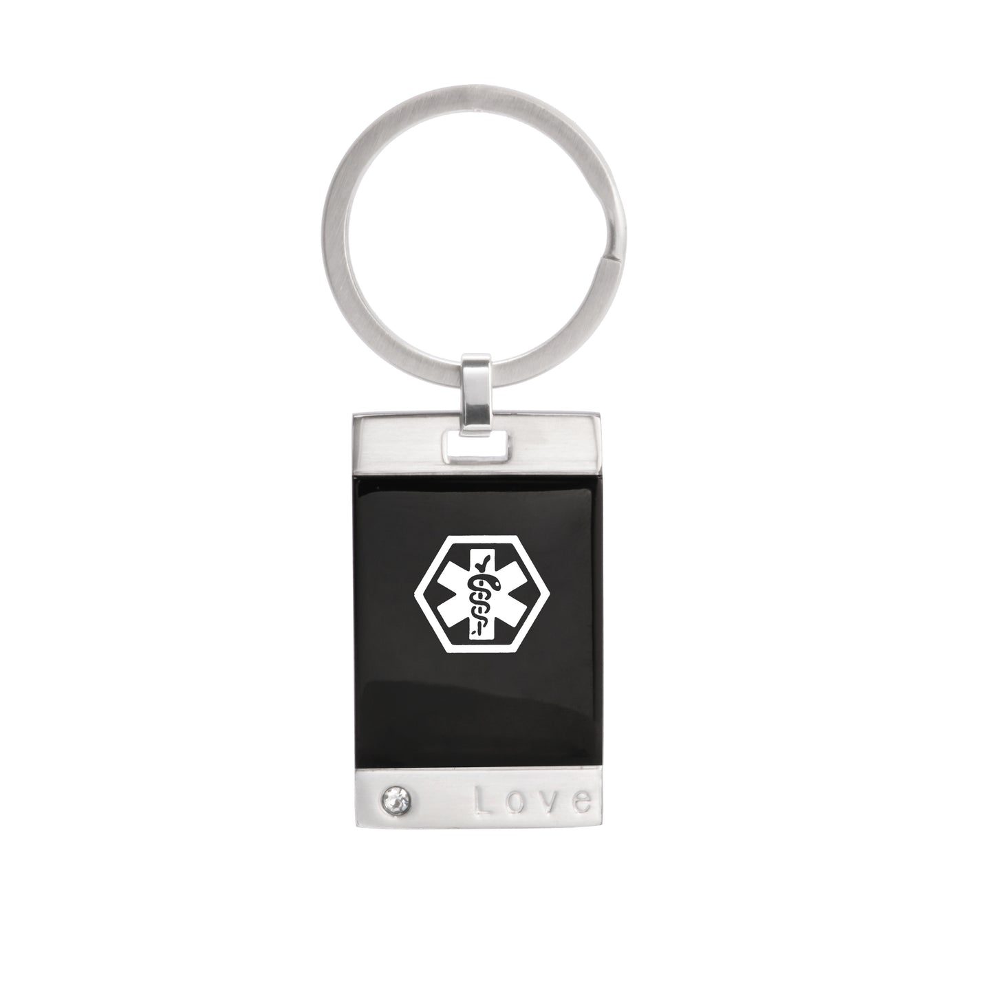 Stainless steel Medical alert id Key chain with free engraving(920)
