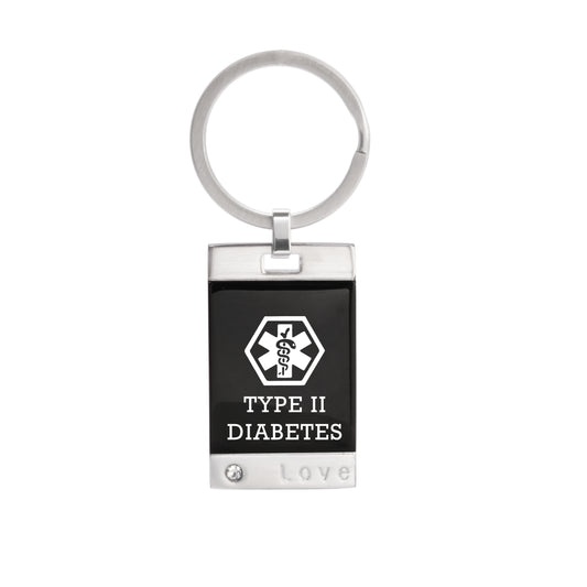 Stainless steel Medical alert id Keychain for TYPE 2 DIABETES (920)