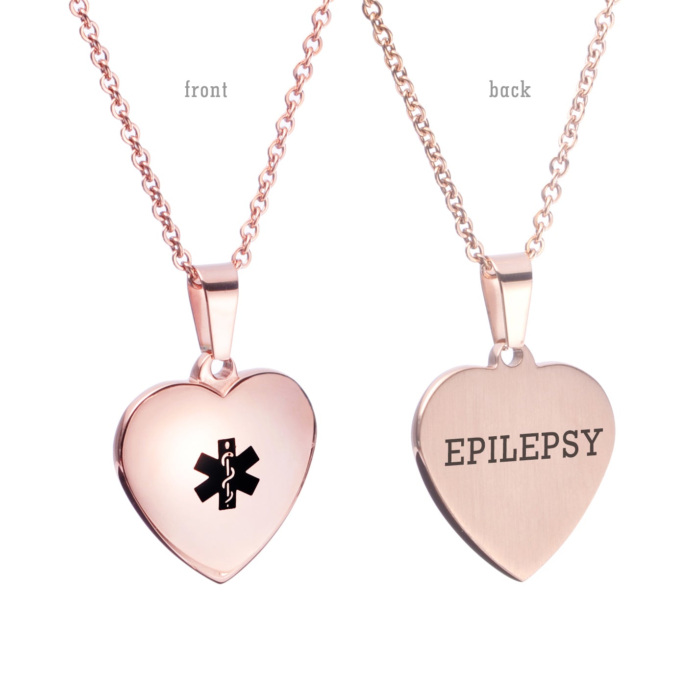 Heart Charm Medical alert id Necklaces for Women & Girl