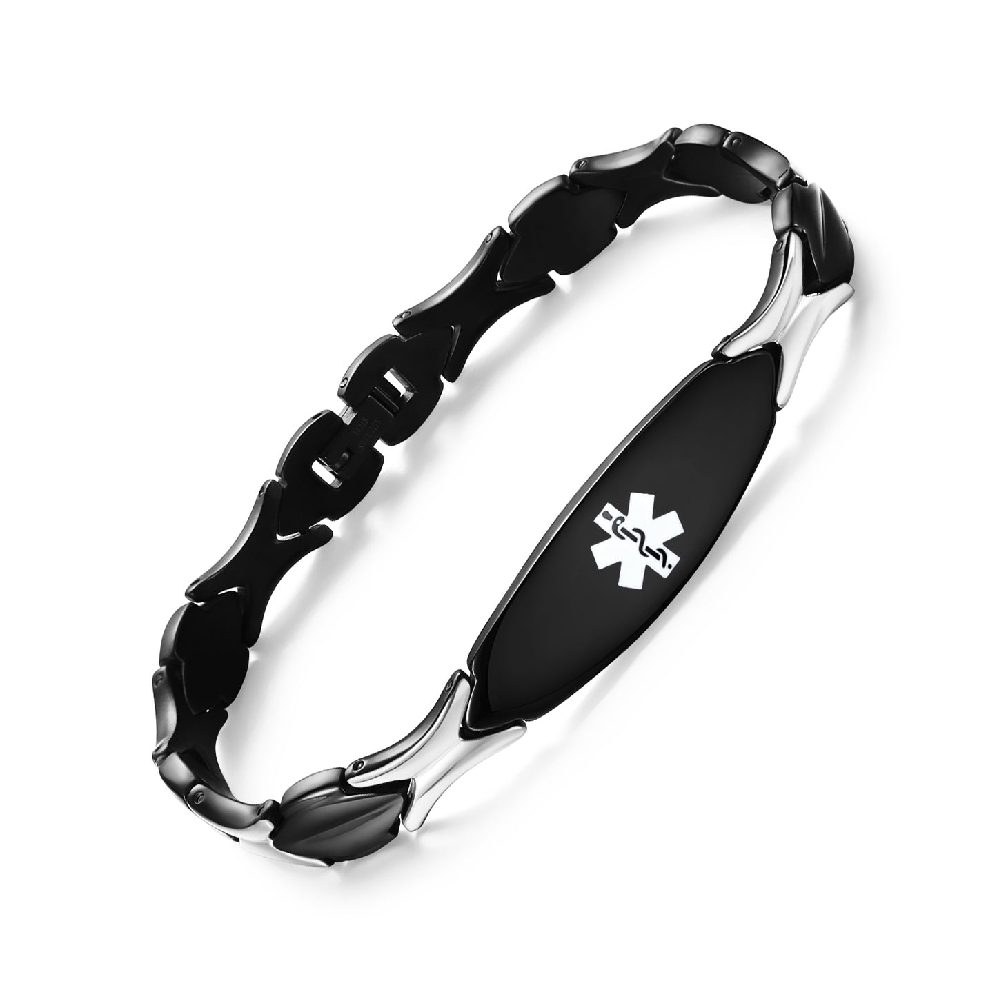 Fashion Free Engraving Stainless Steel Medical id Bracelet for Women